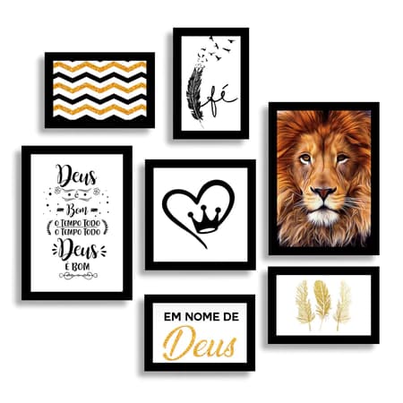 Kit 7 Placas Quadros Decorativos